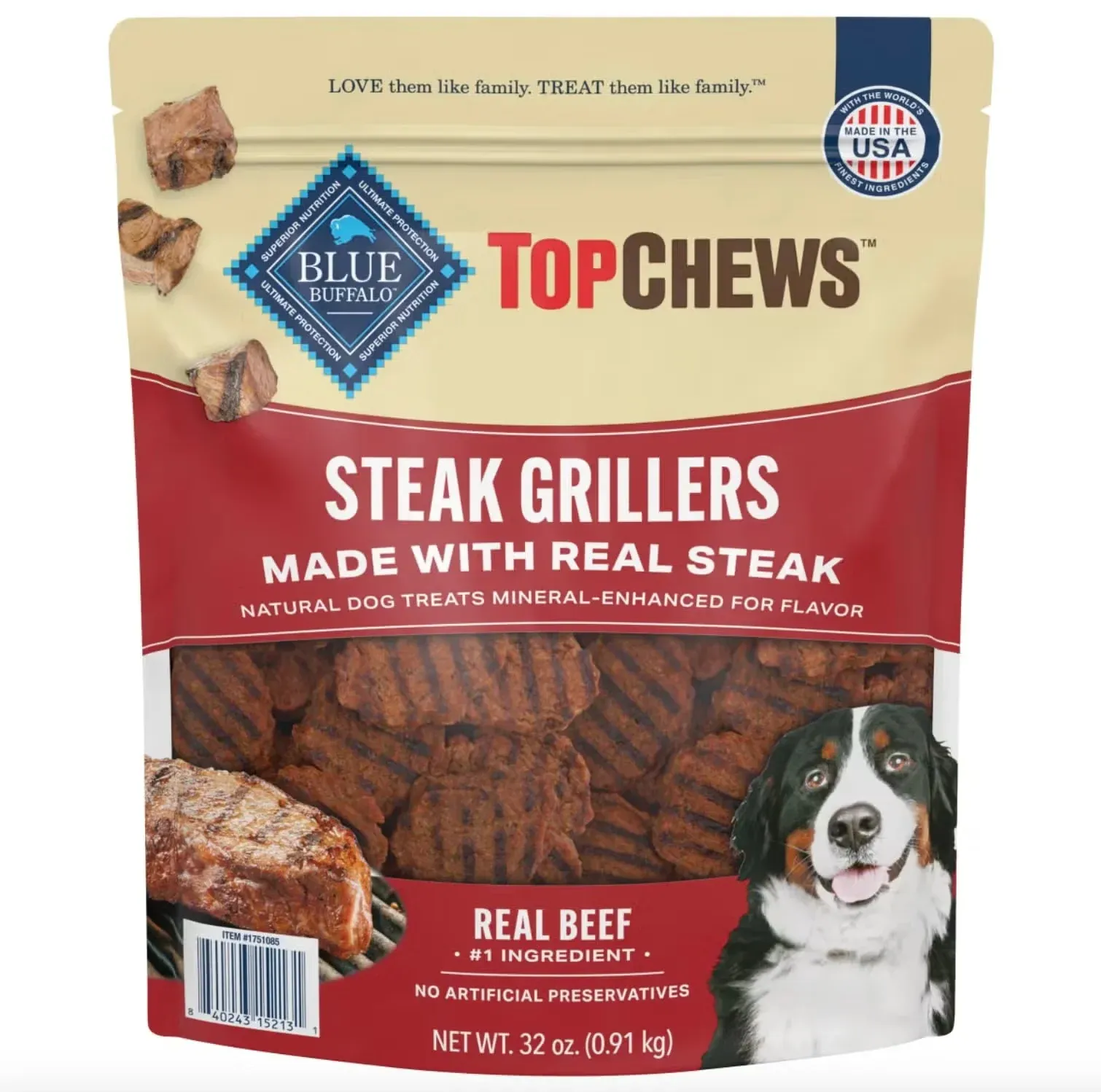 Blue Buffalo Top Chews Steak Grillers for Dogs