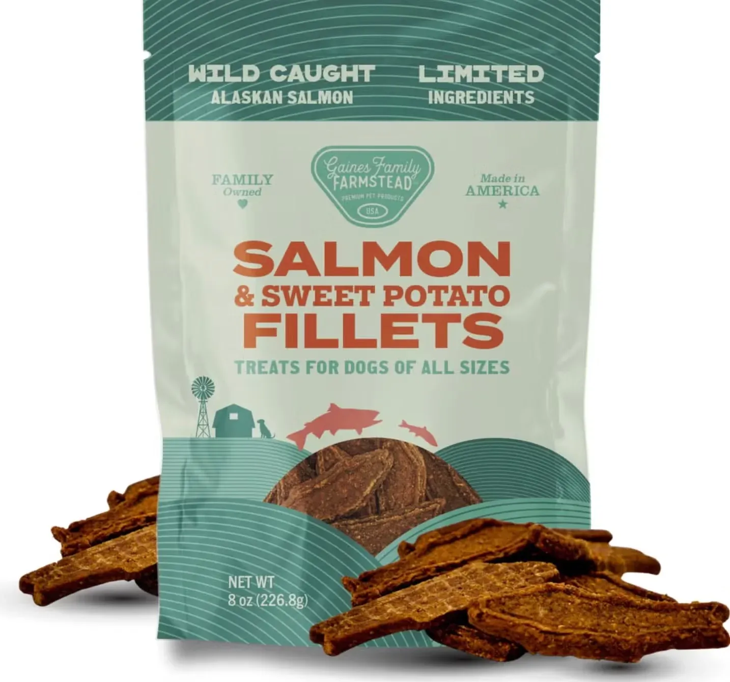 Gaines Family Farmstead Salmon & Sweet Potato Fillets Dog Treats