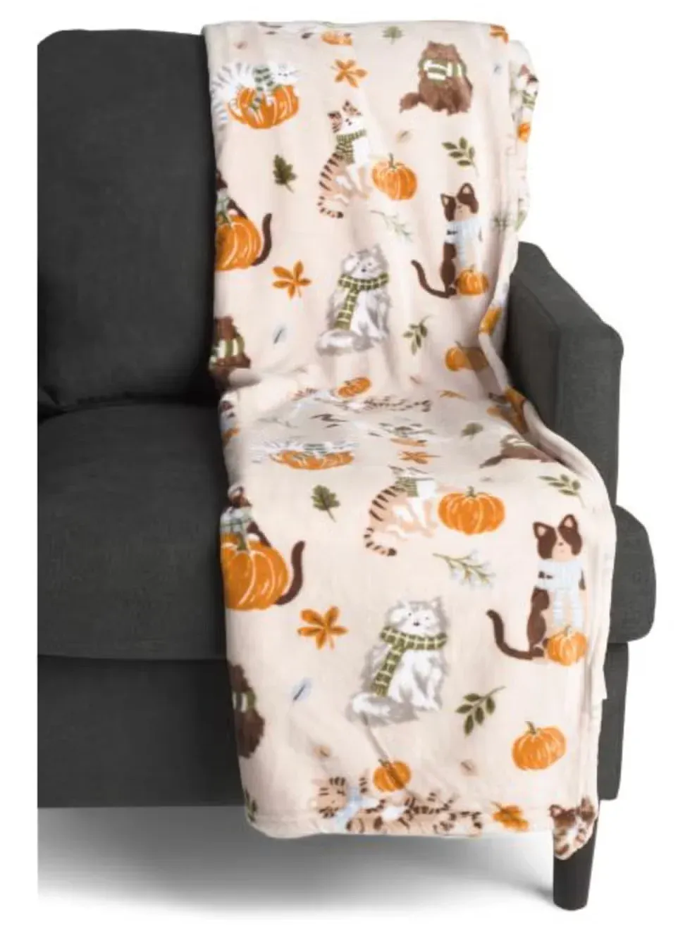 Nicole Miller Cashion Harvest Cats Throw