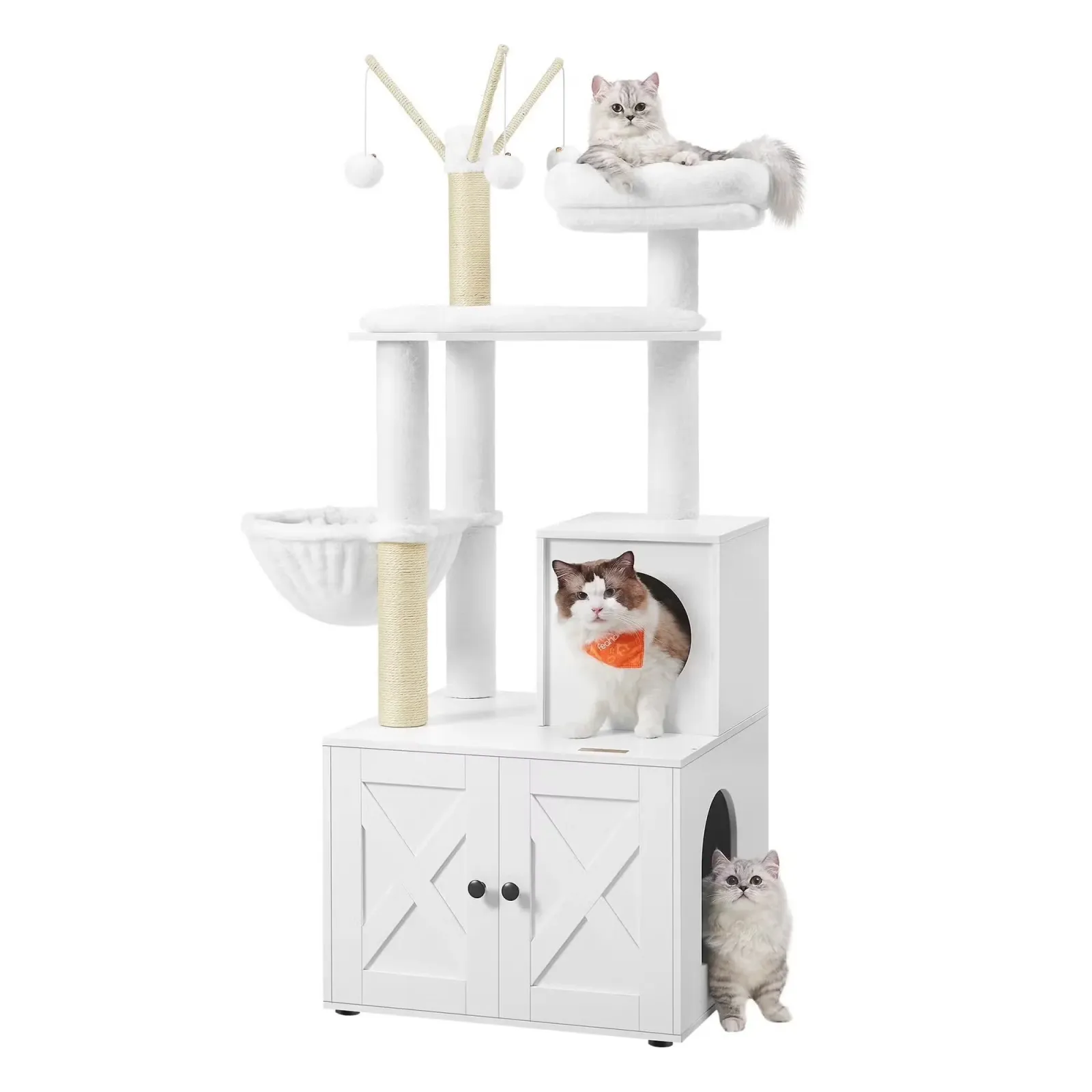 WoodyWonders Cat Tree With Litter Box Enclosure