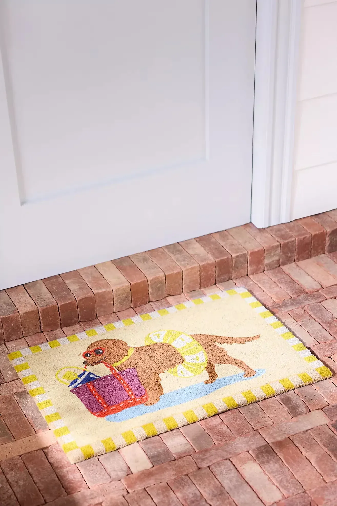 Bow Wow Printed Coir Dog Doormat