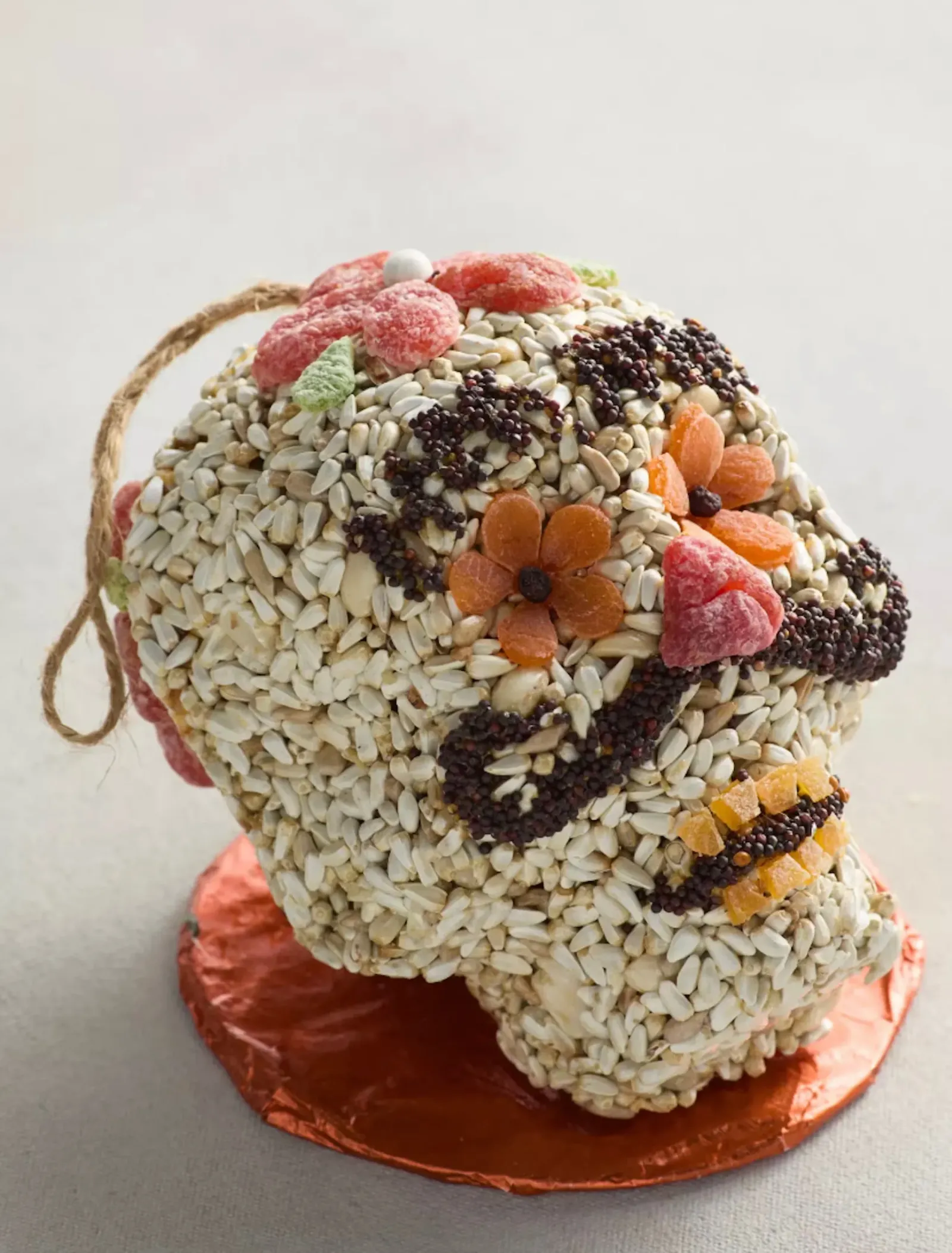 Anthropologie skull bird feeder detail